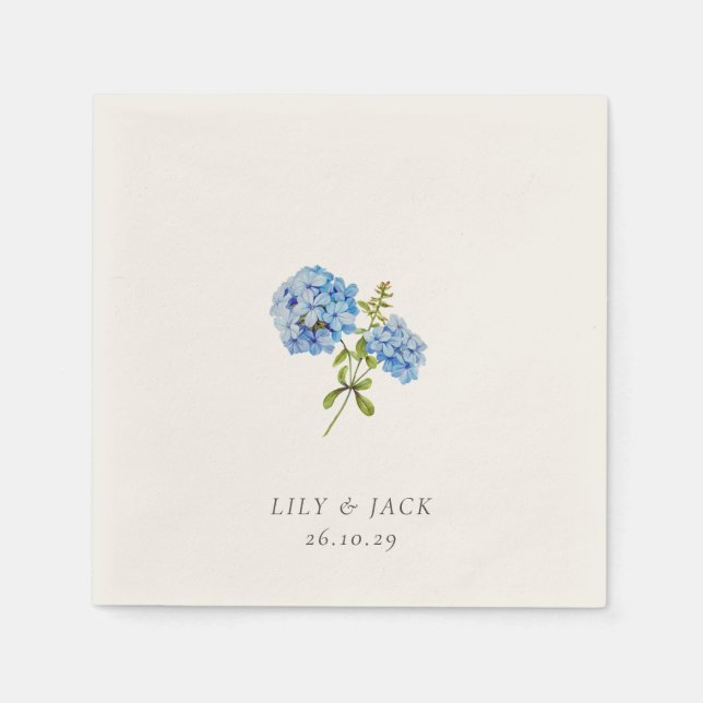 Trendy Ecru Floral Hydrangea Event Wedding Serviette (Vorderseite)