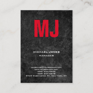 Trendy einzigartig grau vertikale riesige rote Mon Visitenkarte