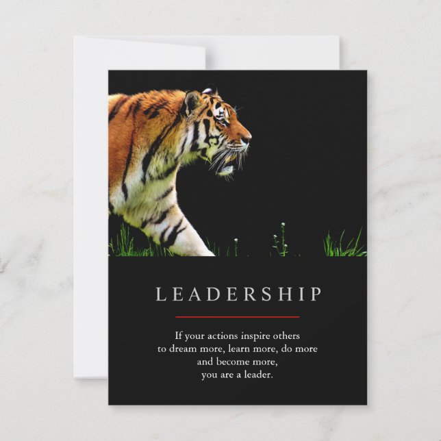 Trendy Einzigartig Motivierend Leadership Tiger (Vorderseite)