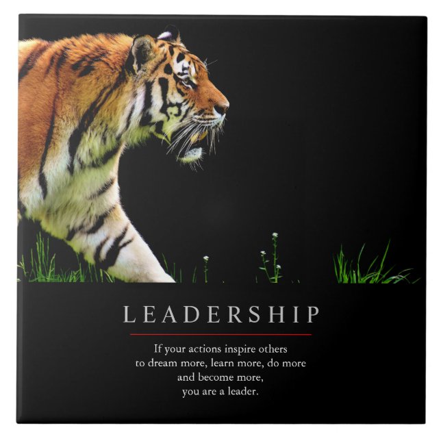 Trendy Einzigartig Motivierend Leadership Tiger Fliese (Vorderseite)