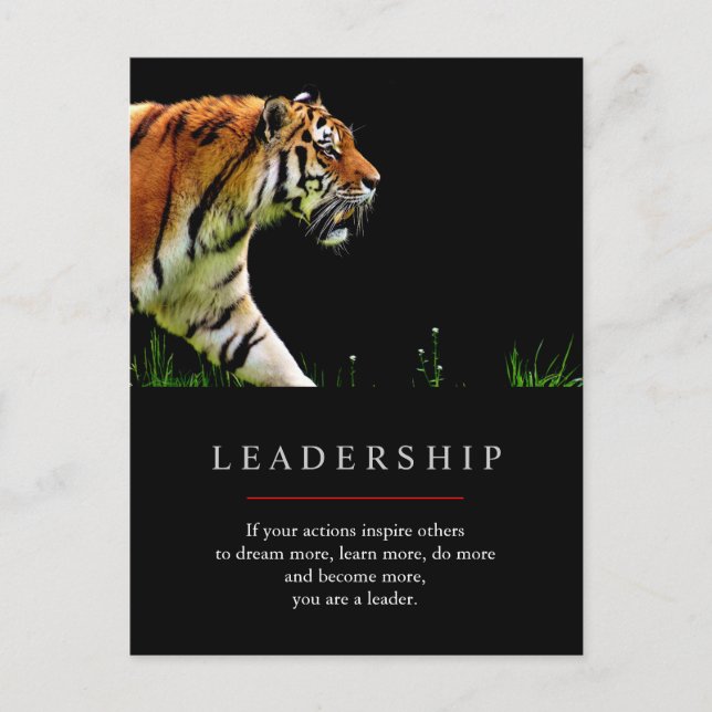 Trendy Einzigartig Motivierend Leadership Tiger Postkarte (Vorderseite)