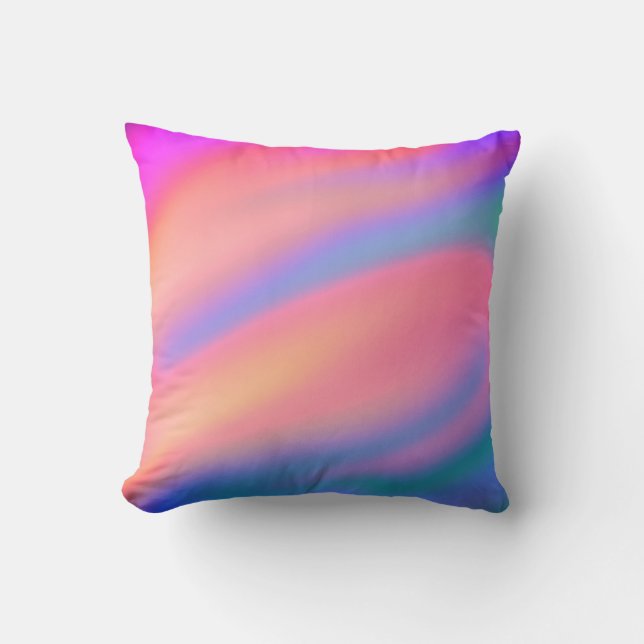 Trendy Einzigartig Pink Blau abstrakte Wellen Kissen (Vorderseite)
