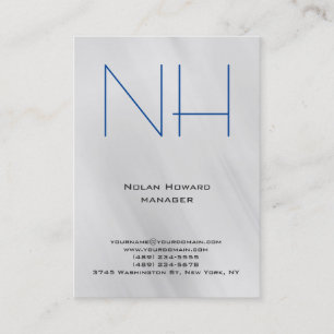 Trendy einzigartig schlichte, graublaue Monogramm Visitenkarte