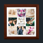 Trendy Einzigartige Hochzeit Mit Monogramm Fotosam Geschenkbox<br><div class="desc">Girly-Girl-Graphics in Zazzle: Individuell anpassbare moderne, trendige und einzigartige Mit Monogramm Foto Collage Template für Hochzeiten auf einer einfachen, aber wunderschön Coolen großen Schmuckbox, um mit Ihren Namen und Monogram Color Choices für dieses Do-it-You-Selbst, Erstellen Sie Ihre eigene Bride und Groom Stylish Keepake von diesem ganz besonderen aller Tage zu...</div>