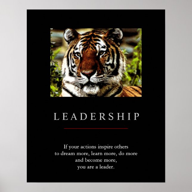 Trendy Einzigartiges Motivierend Leadership Tiger  Poster (Vorne)