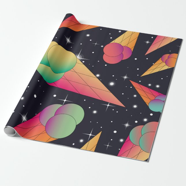 Trendy Eis nahtlos Muster. Eiscreme Geschenkpapier (Ungerollt)