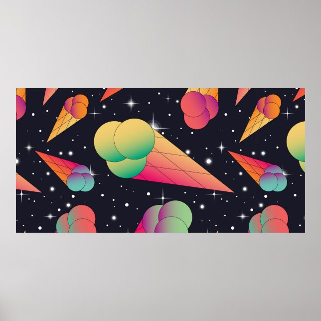 Trendy Eis nahtlos Muster. Eiscreme Poster (Vorne)
