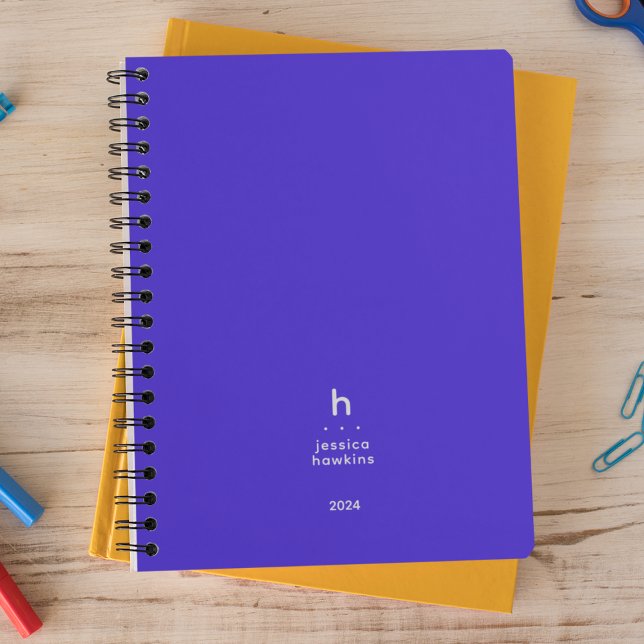 Trendy Electric Blue Modern Monogram Weekly Planer (Von Creator hochgeladen)