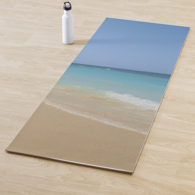 Trendy Elegant Blue Sea Water Waves Sand Template Yogamatte (Beispiel)