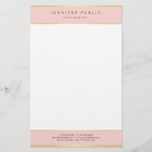 Trendy Elegant Blush Pink Gold Template Moderne Briefpapier