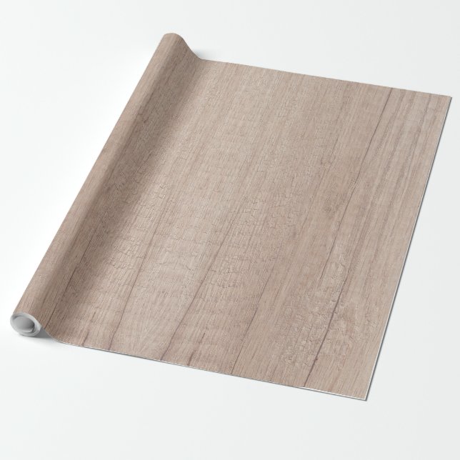 Trendy Elegant Brown Wood Look Rustikale Nostalgie Geschenkpapier (Ungerollt)