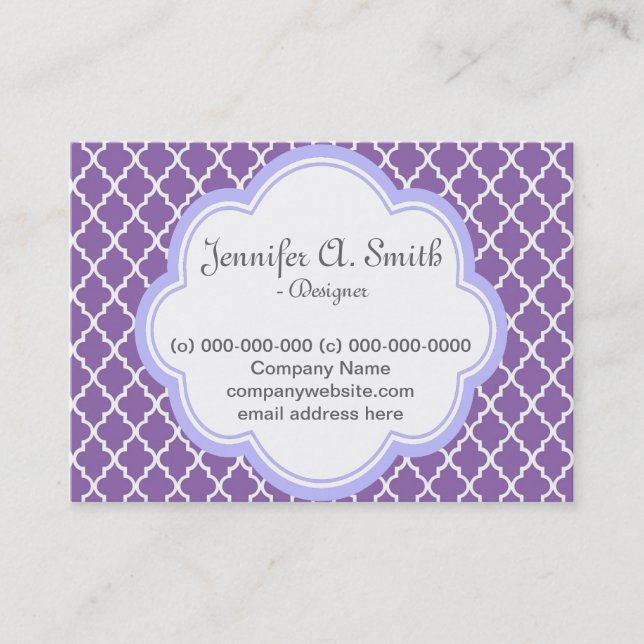 Trendy, elegant, cool, gürtlich lila und vierseiti visitenkarte (Vorderseite)