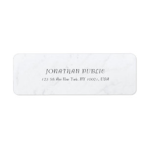 Trendy Elegant Cursive Text Weißer Marmor Sleek