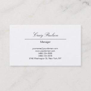 Trendy Elegant Hand Schreiben White Business Card Visitenkarte