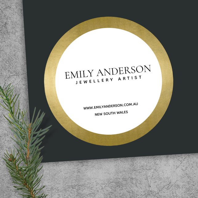 TRENDY ELEGANT IMITATS GOLD FOIL TEXTURE BUSINESS RUNDER AUFKLEBER (Von Creator hochgeladen)