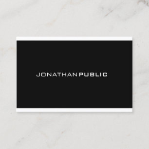 Trendy Elegant Minimalistisches Design Schwarz-wei Visitenkarte