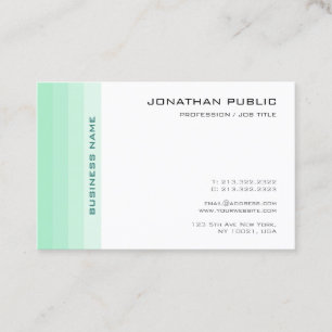 Trendy Elegant Mint Green Modern Simple Visitenkarte