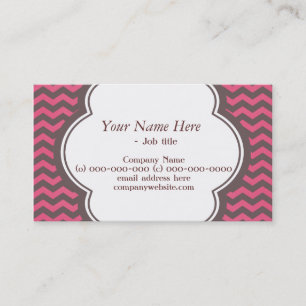 Trendy, elegant, moderne pinke und Espresso-Chevro Visitenkarte