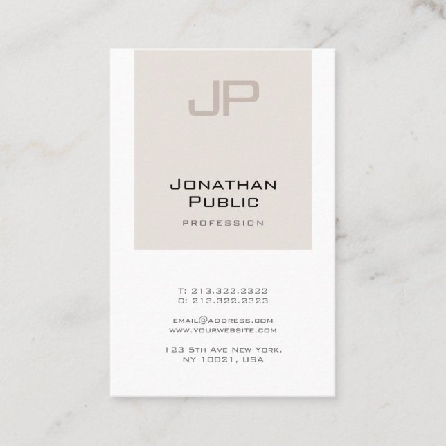 Trendy Elegant Monogram Design Einfach Schlicht Lu Visitenkarte (Vorderseite)