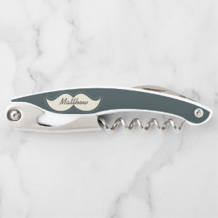 Trendy Elegant Mustache Personalisiert Kellnermesser