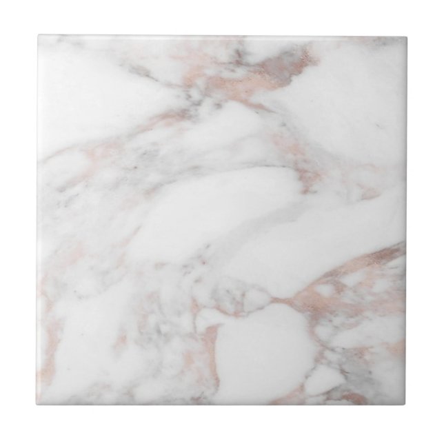 Trendy Elegant Rose Gold Marble Kundenvorlage Fliese (Vorderseite)