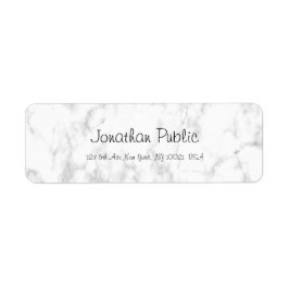 Trendy Elegant White Marble Script Luxus Moderne