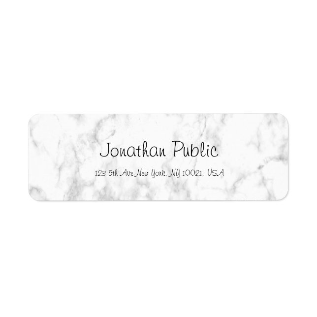 Trendy Elegant White Marble Script Luxus Moderne (Vorne)