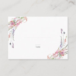 Trendy Elegant Wildblume Floral Wedding Escort Platzkarte