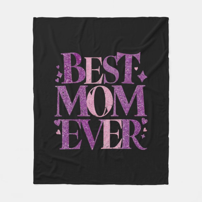 Trendy Elegante Beste Mama Fleecedecke (Vorderseite)
