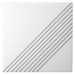 Trendy Elegante Diagonal Lines on White Fliese