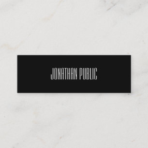 Trendy Elegante Moderne Schwarz-weiße Coole Sauber Mini Visitenkarte