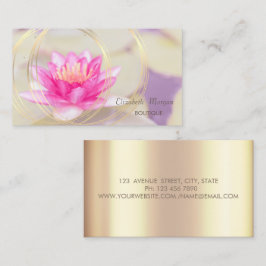 Trendy Elegante Rose Lotus - Goldene Kreise Visitenkarte