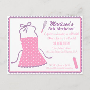 Trendy Elegante Schürze Kochen Einladung