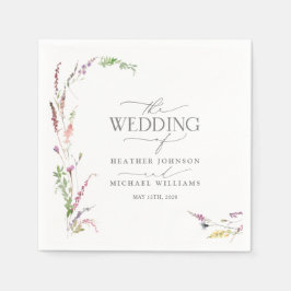 Trendy Elegante Wildblume Floral Wedding Serviette