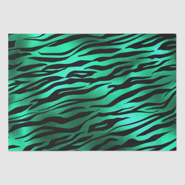 Trendy Emerald Green Animal Print Seidenpapier (Vorderseite)
