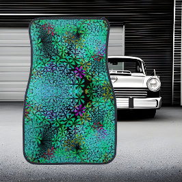 Trendy Emerald Green Fraktal auf Black Autofußmatte