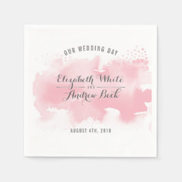 TRENDY EMPFANG Stilvoll Aquarellblau Rosa Serviette