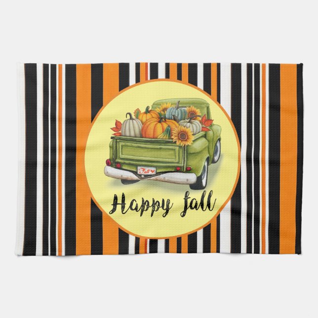 Trendy Erntedank Schöne Herbstkollektion Geschirrtuch (Horizontal)