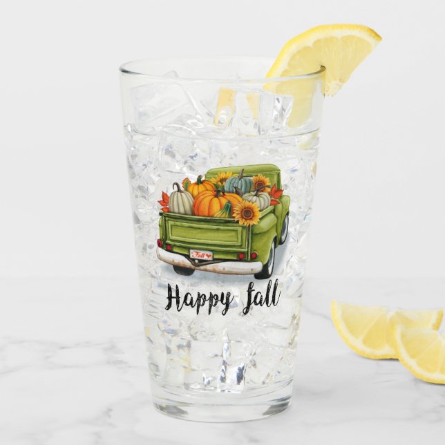 Trendy Erntedank Schöne Herbstkollektion Glas (Rückseite Ice)