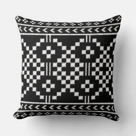 Trendy Ethnic Muster schwarz-weiß geometrisch Kissen