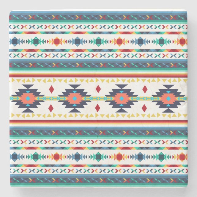 trendy, ethnisch geometrisch steinuntersetzer (Vorderseite)