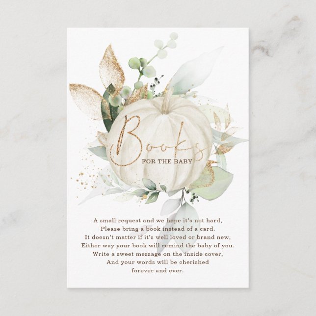 Trendy Eucalyptus Greenerenerie Pumpkin Books for  Begleitkarte (Vorderseite)