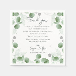 Trendy Eukalyptus Blätter Wedding Vielen Dank für Serviette