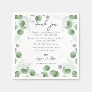 Trendy Eukalyptus Blätter Wedding Vielen Dank für Serviette