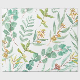 Trendy Eukalyptus floral design Geschenkpapier