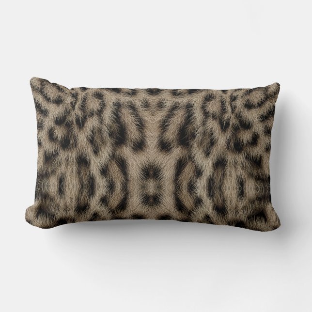 Trendy Exotic Snow Leopard Muster Tierdruck Lendenkissen (Vorderseite)