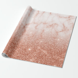 Trendy Fading Ombre Glitzer Rose Gold Marbor Geschenkpapier