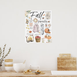 Trendy Fall Favorites | Aquarellbilder Poster
