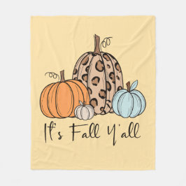 Trendy Fall Pumpkin | Zitat "It's Fall Y'all" Fleecedecke