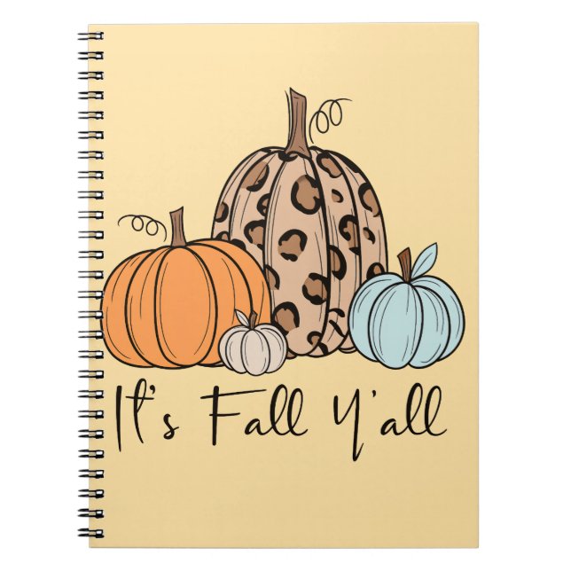 Trendy Fall Pumpkin | Zitat "It's Fall Y'all" Notizblock (Vorderseite)